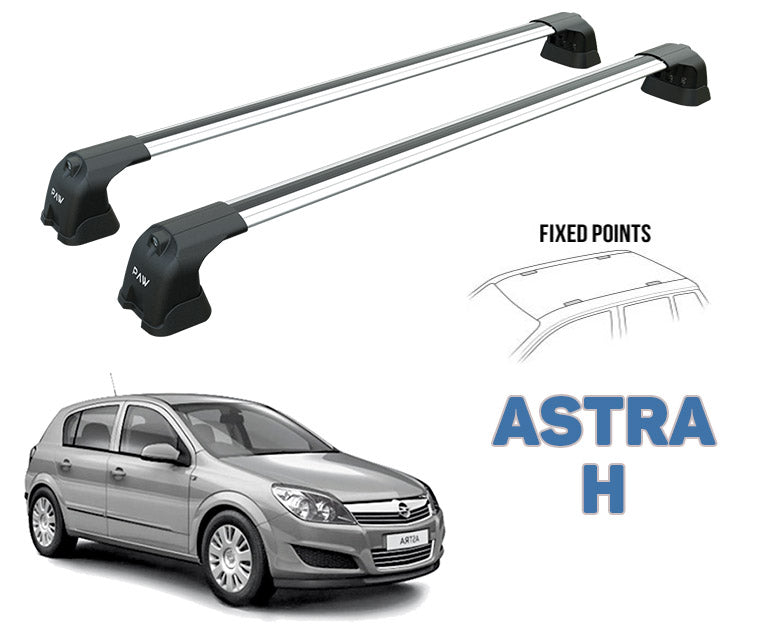 Aluminium Roof bars for cars with standard roof for Vauxhall Astra H 2004-2010 Alu Silver Toros Pro 3 Aluminium Roof bars for cars with standard roof for Vauxhall Astra H 2004-2010 Alu Silver Toros Pro 3